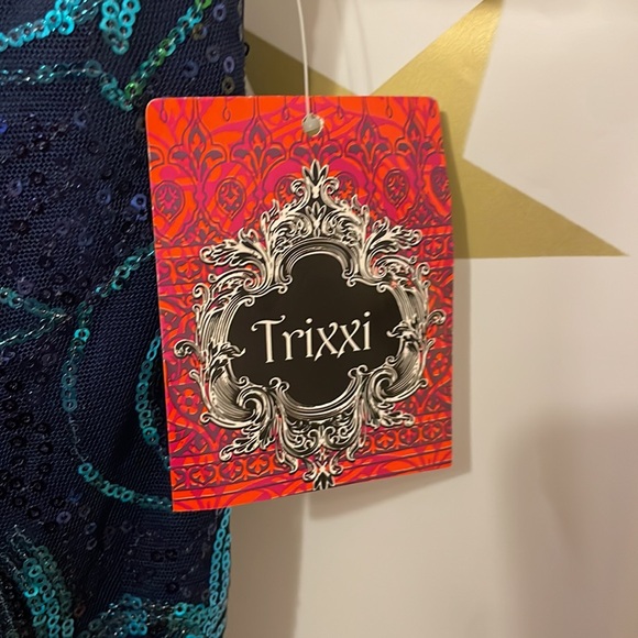 Trixxi Girl Navy/Turquoise dress Medium~NWT - Picture 3 of 7